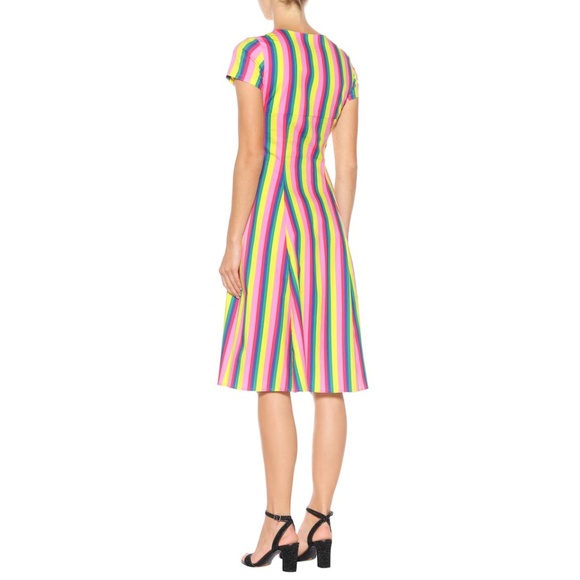 *SOLD* Staud Rainbow Tie-front Striped Poplin Dress - Picture 3 of 8